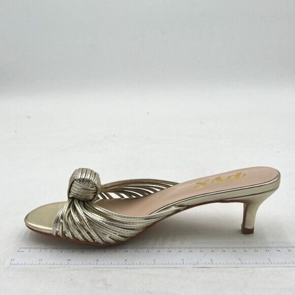 FYS Women Slip on Low Kitten Heel Mules Open Toe Dress Slide Sandals Party Prom - Picture 3 of 8